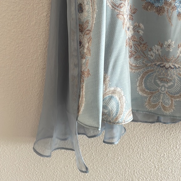 Women’s satin blue and brown dress - Picture 4 of 11